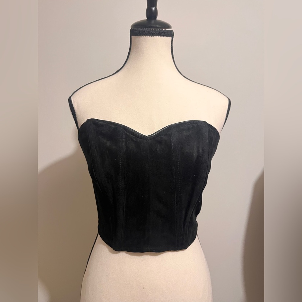 Danier Black Suede Crop Top